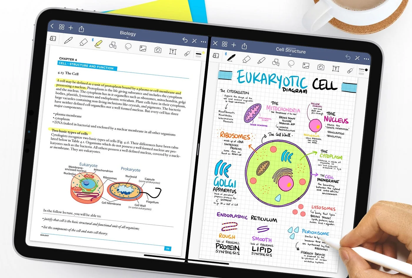 GoodNotes 6 on iPad showing handwritten notes with Apple Pencil